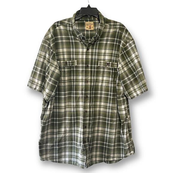 Redhead Green, Blue and White Plaid Short Sleeve Shirt,2XL - Picture 1 of 9